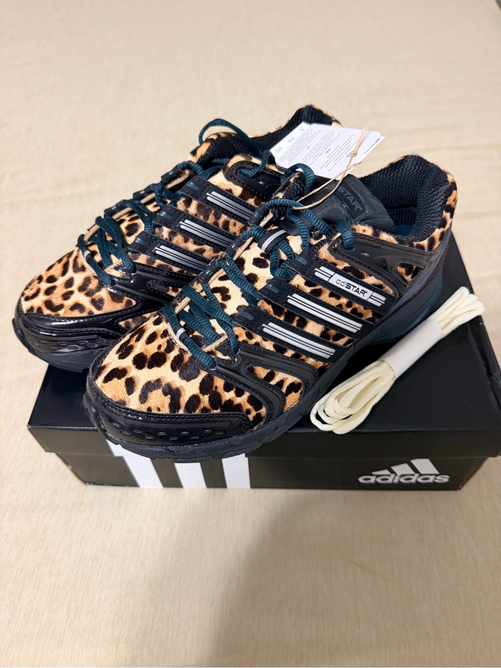 adidas Women's Leopard Print Athletic Sneakers - Black & Tan